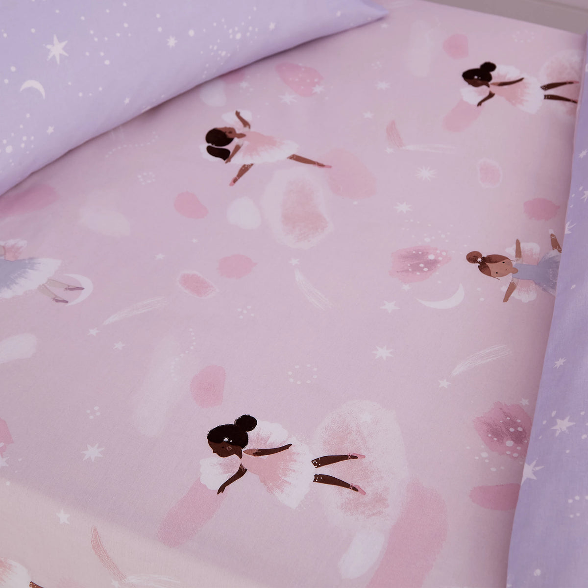 Catherine Lansfield Dancing Fairies Pink Fitted Sheet