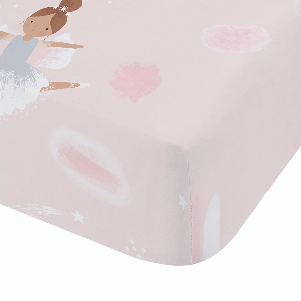 Catherine Lansfield Dancing Fairies Pink Fitted Sheet