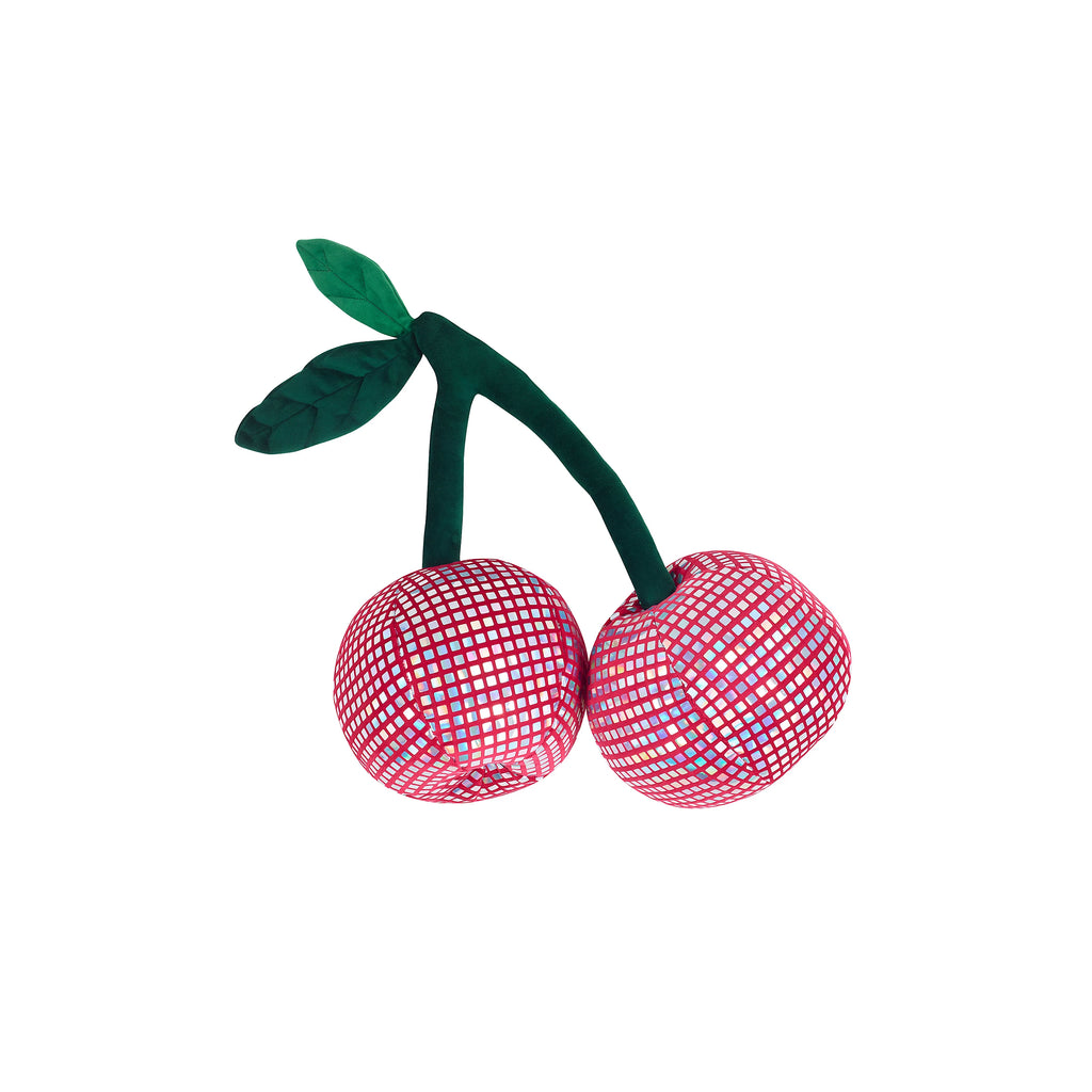 Catherine Lansfield Disco Cherries 3D Shaped Cushion Pink