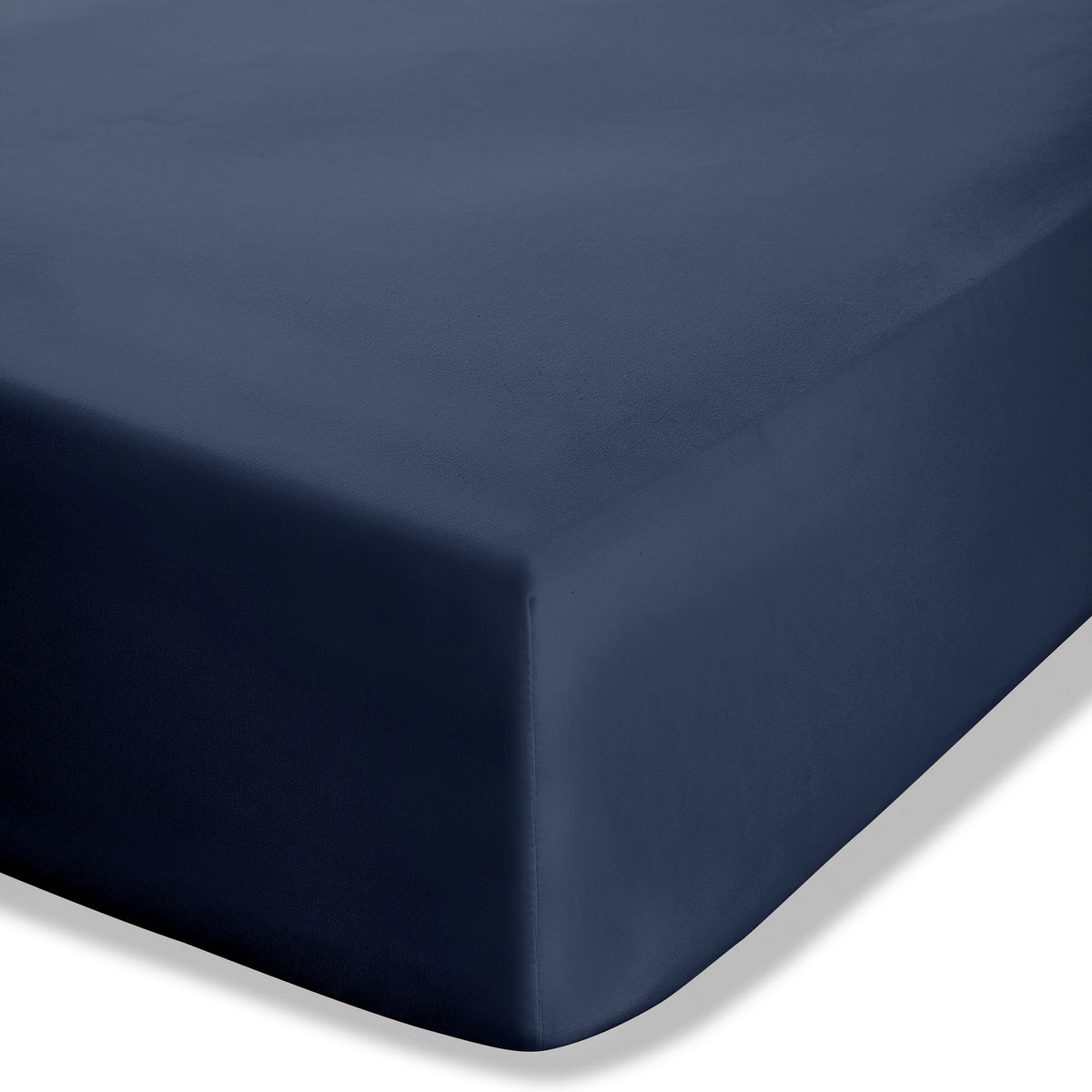 Catherine Lansfield Easy Iron Percale  Fitted Sheet 35cm Depth Navy Blue