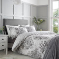Catherine Lansfield Elinda Floral Reversible Duvet Cover Set Grey