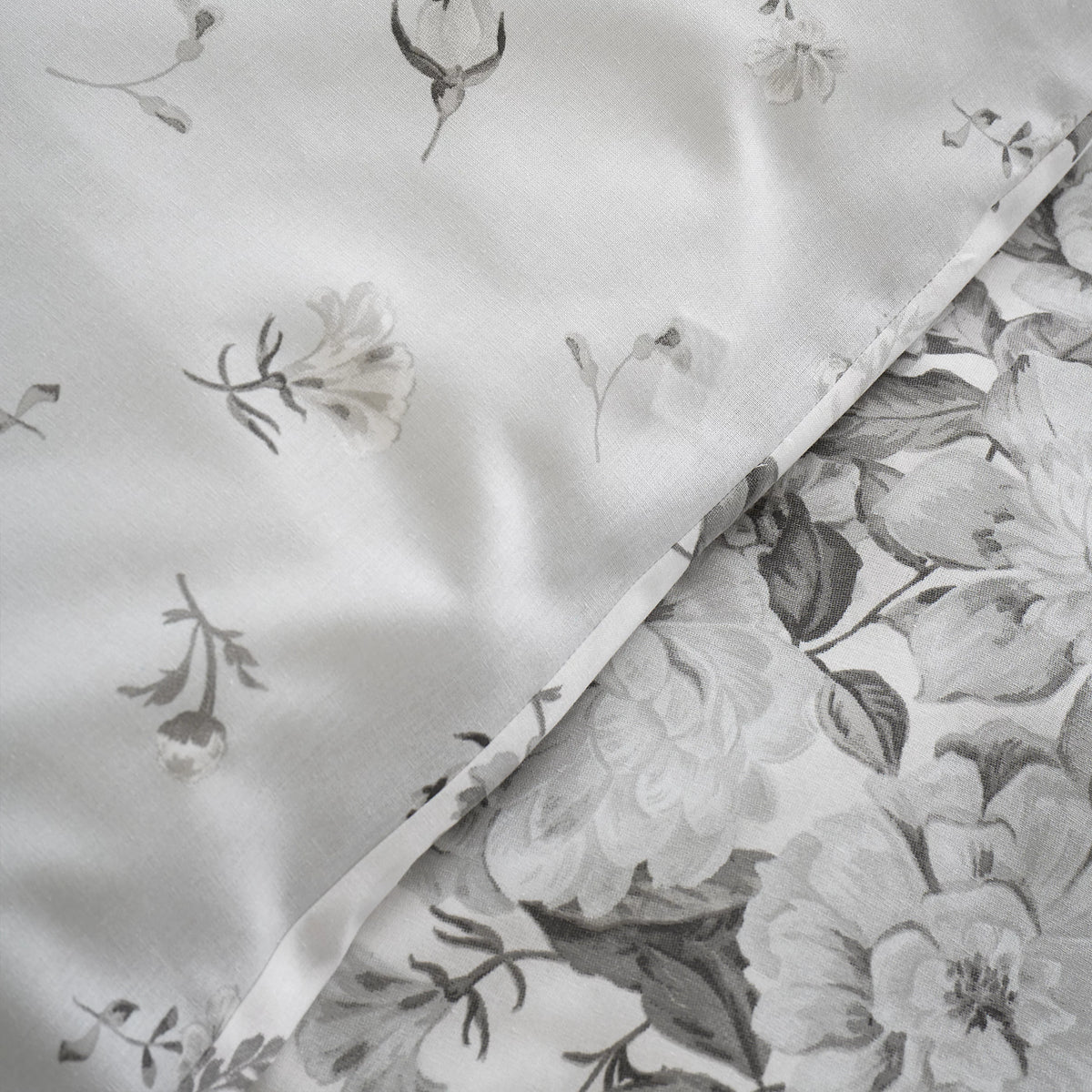 Catherine Lansfield Elinda Floral Reversible Duvet Cover Set Grey