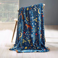 Catherine Lansfield Enchanted Twilight Animals Cosy Blanket Throw Navy Blue