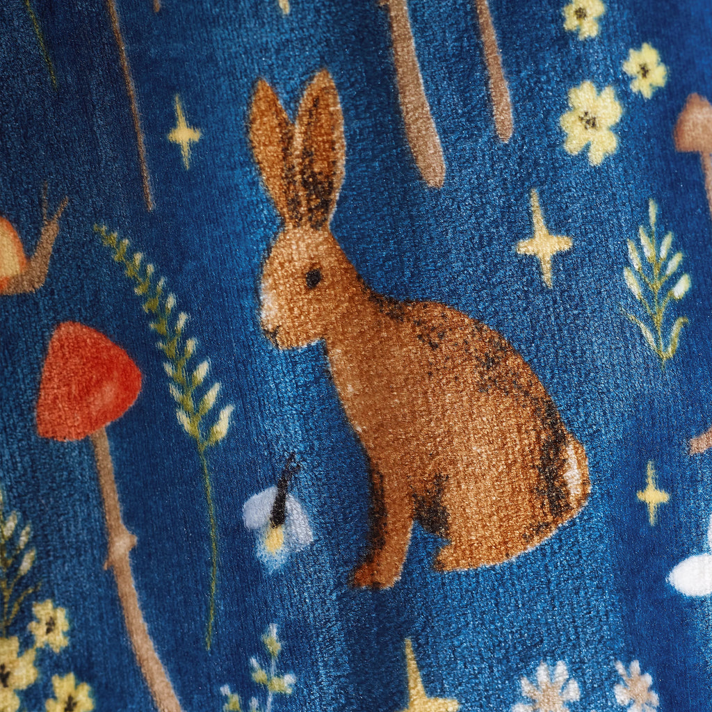 Catherine Lansfield Enchanted Twilight Animals Cosy Blanket Throw Navy Blue