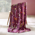 Catherine Lansfield Enchanted Twilight Animals Cosy Blanket Throw Plum