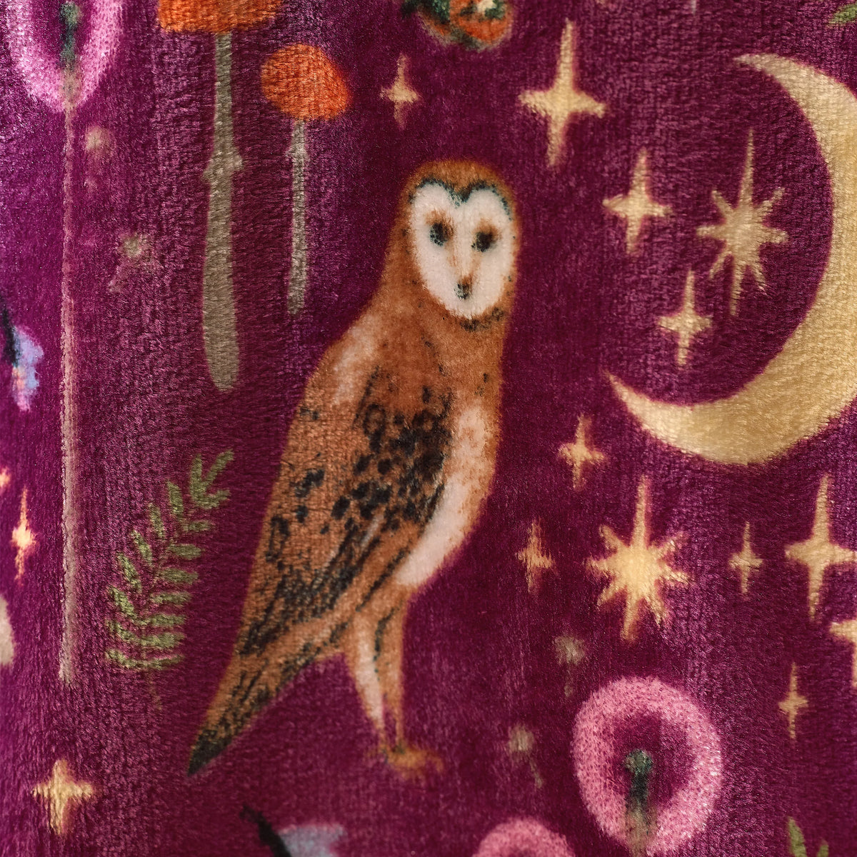 Catherine Lansfield Enchanted Twilight Animals Cosy Blanket Throw Plum