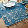 Catherine Lansfield Enchanted Twilight Animals Cotton Dining Placemats 4 Pack in Navy Blue