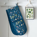 Catherine Lansfield Enchanted Twilight Animals Cotton Kitchen Double Oven Glove in Navy Blue