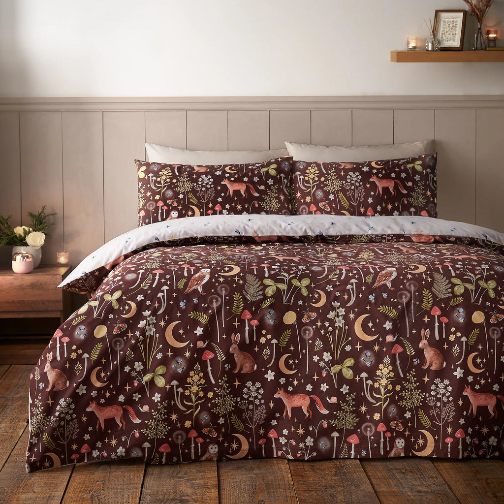 Catherine Lansfield Chocolate Enchanted Twilight Duvet Set