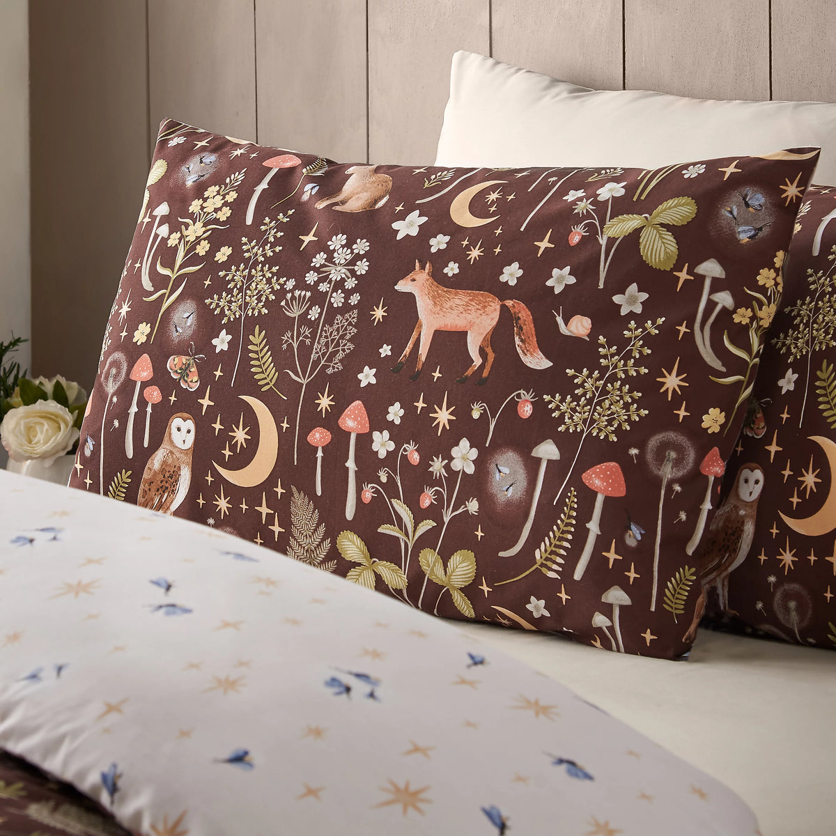 Catherine Lansfield Chocolate Enchanted Twilight Duvet Set
