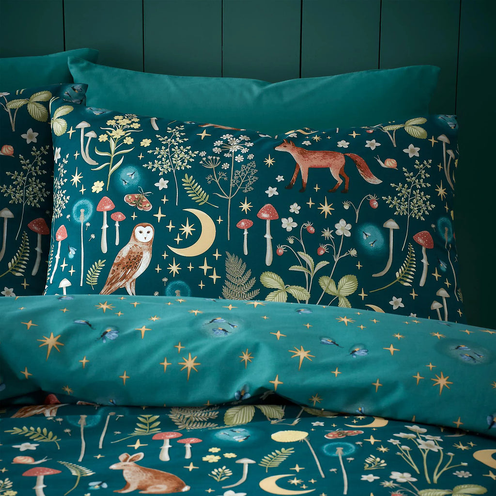Catherine Lansfield Forest Green Enchanted Twilight Duvet Cover Set