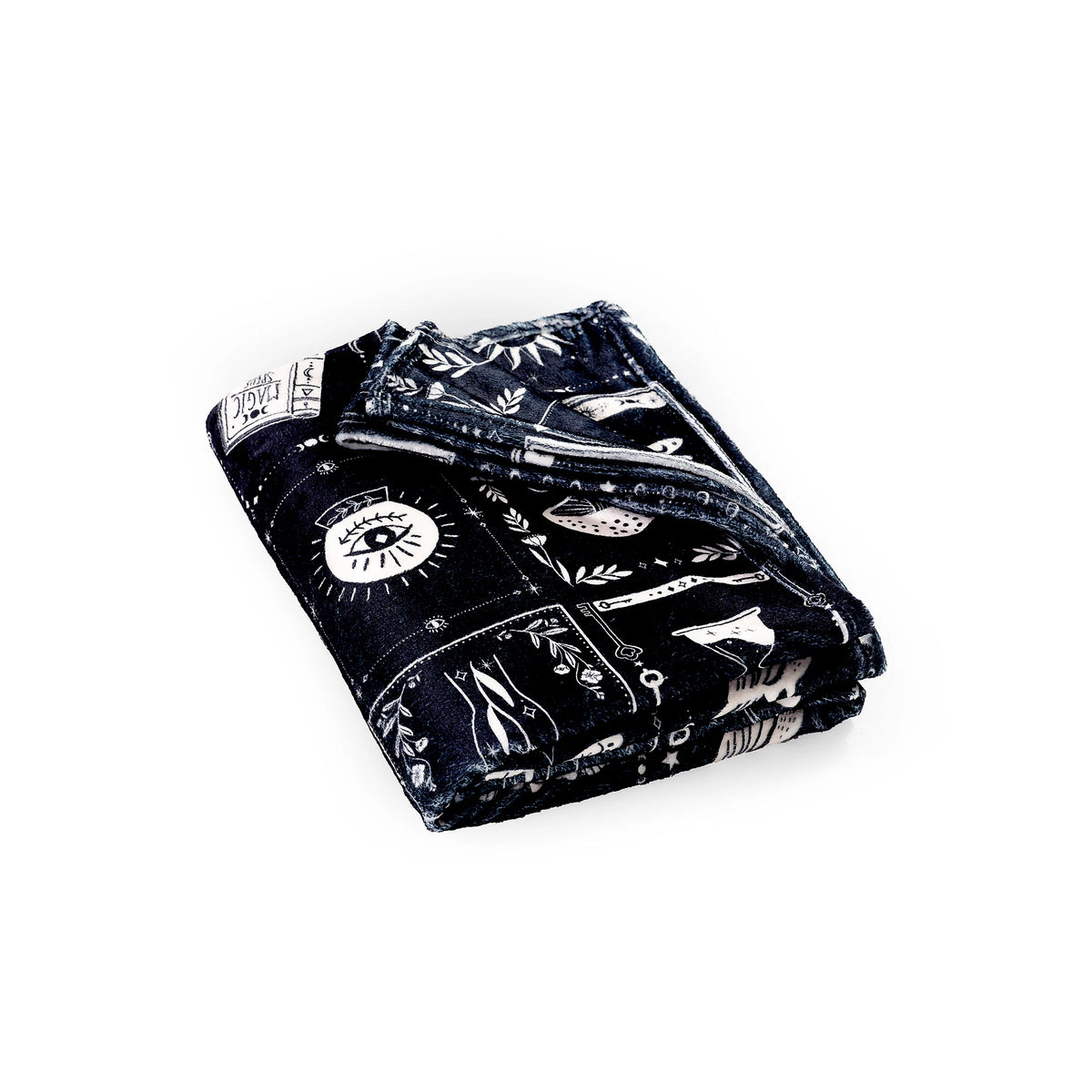 Catherine Lansfield Black Enchanted Witchcraft Cosy Fleece Blanket Throw
