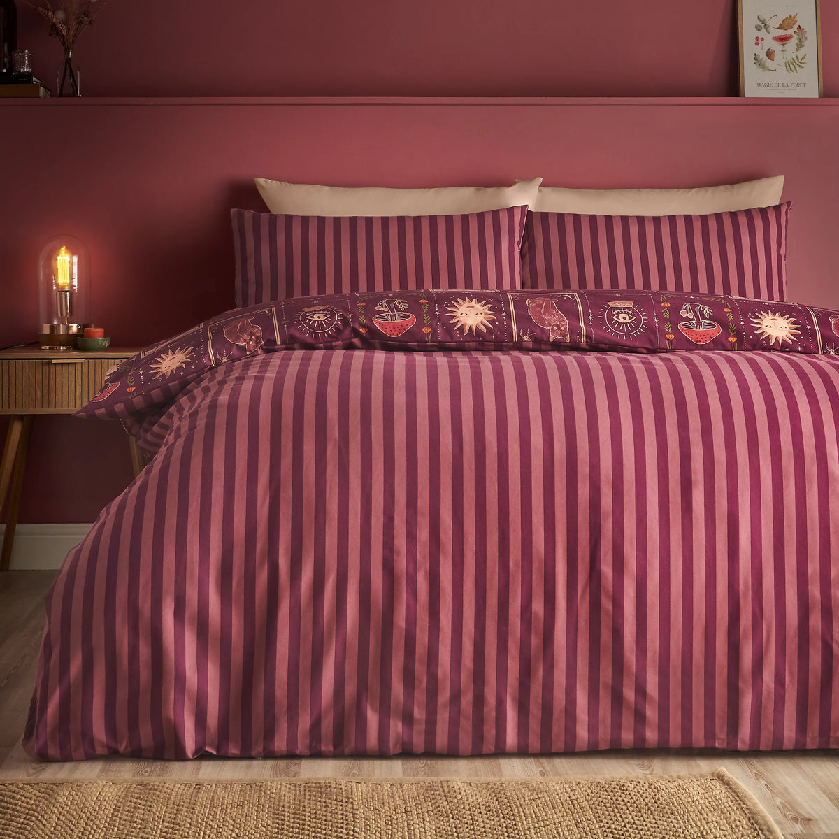 Catherine Lansfield Plum Enchanted Witchcraft Duvet Cover Set