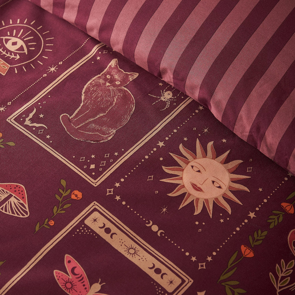Catherine Lansfield Plum Enchanted Witchcraft Duvet Cover Set