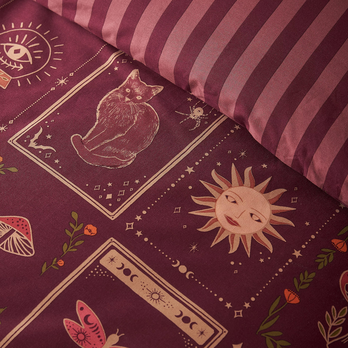 Catherine Lansfield Plum Enchanted Witchcraft Duvet Cover Set