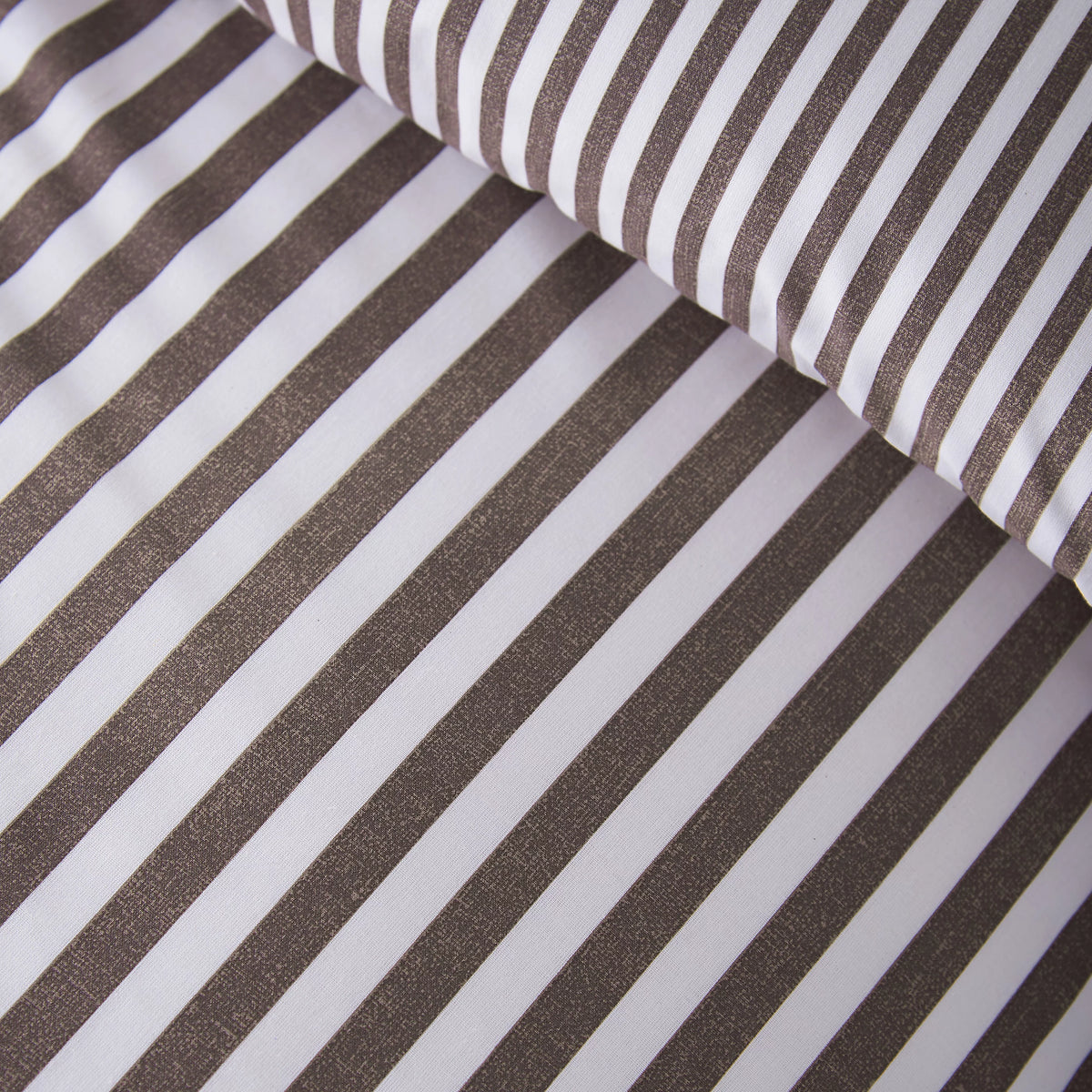 Catherine Lansfield Epping Textured Stripe Reversible Duvet Cover Set Chocolate