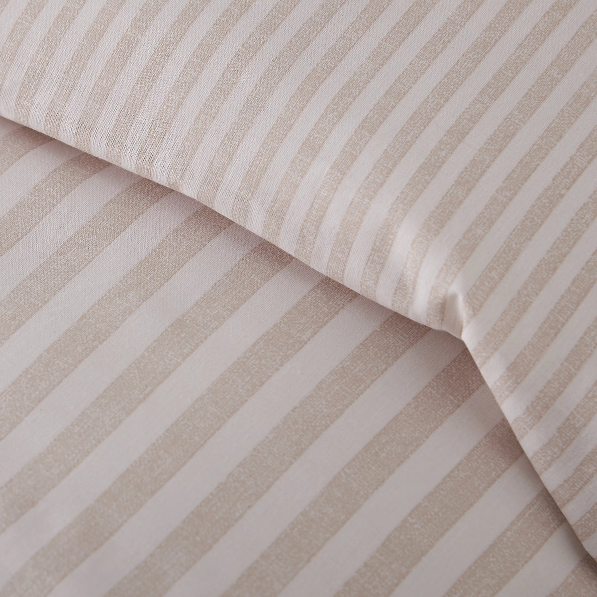 Catherine Lansfield Epping Textured Stripe Reversible Duvet Cover Set Natural
