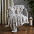 Catherine Lansfield Extra Large Cuddly Deep Pile Faux Fur Family Blanket Throw Silver