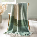 Catherine Lansfield Faux Mohair Check 130x170cm Blanket Throw Green
