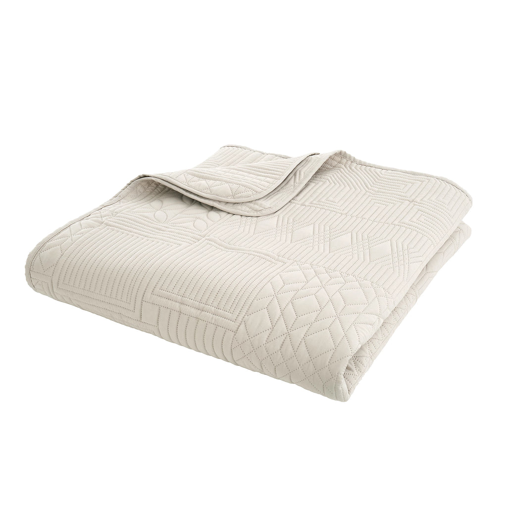 Catherine Lansfield Folkstone Geo 220x230cm Bedspread Natural