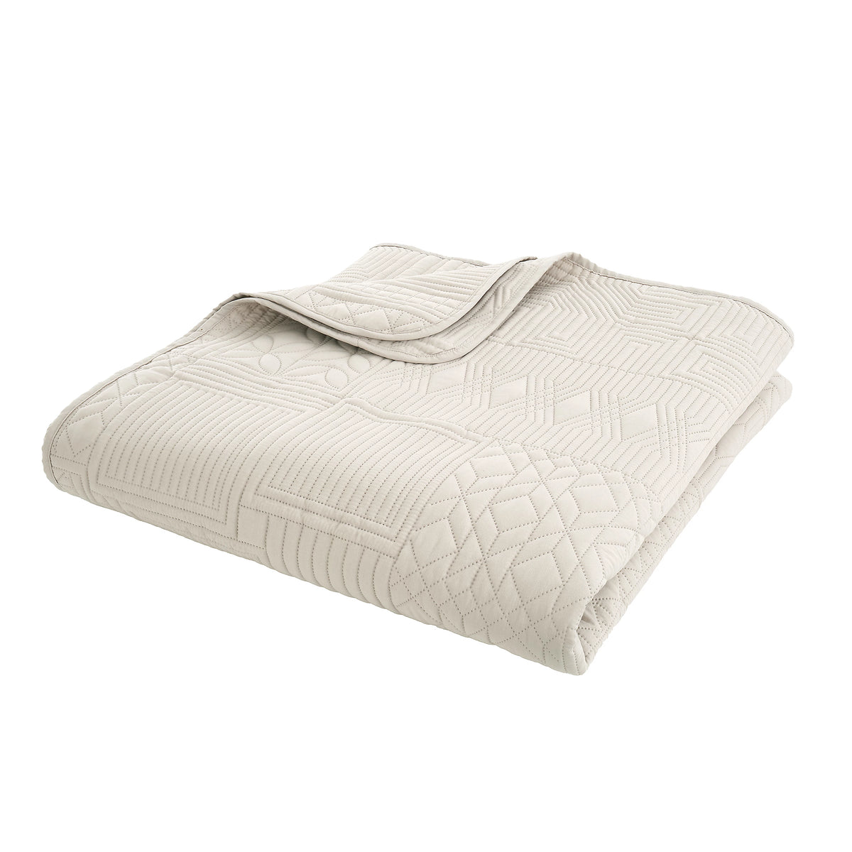 Catherine Lansfield Folkstone Geo 220x230cm Bedspread Natural