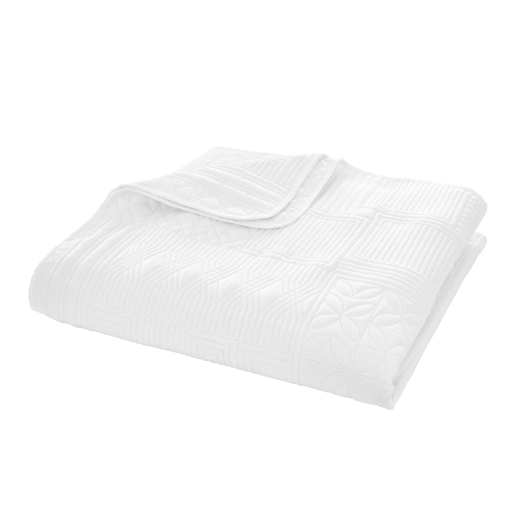 Catherine Lansfield Folkstone Geo 220x230cm Bedspread White