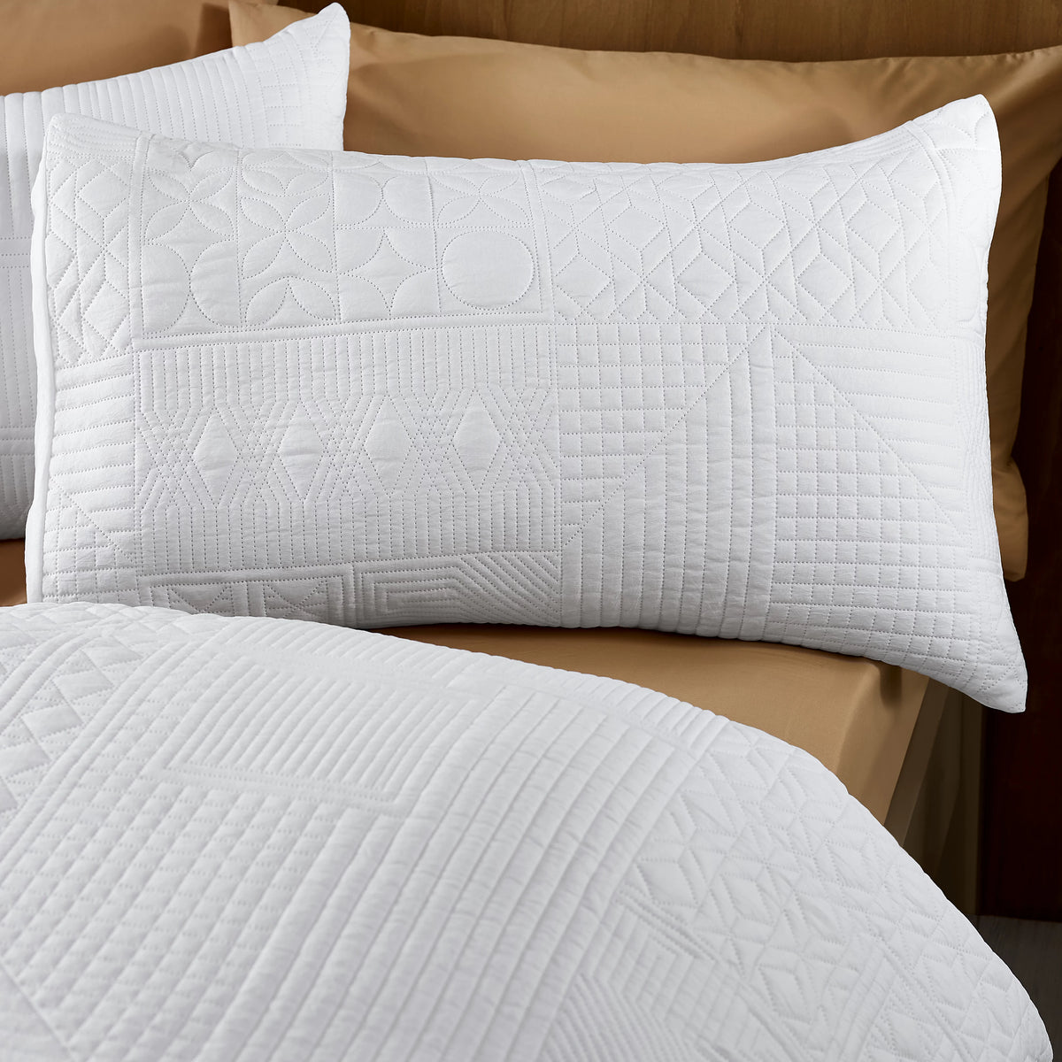 Catherine Lansfield Folkstone Geo Duvet Cover Set White