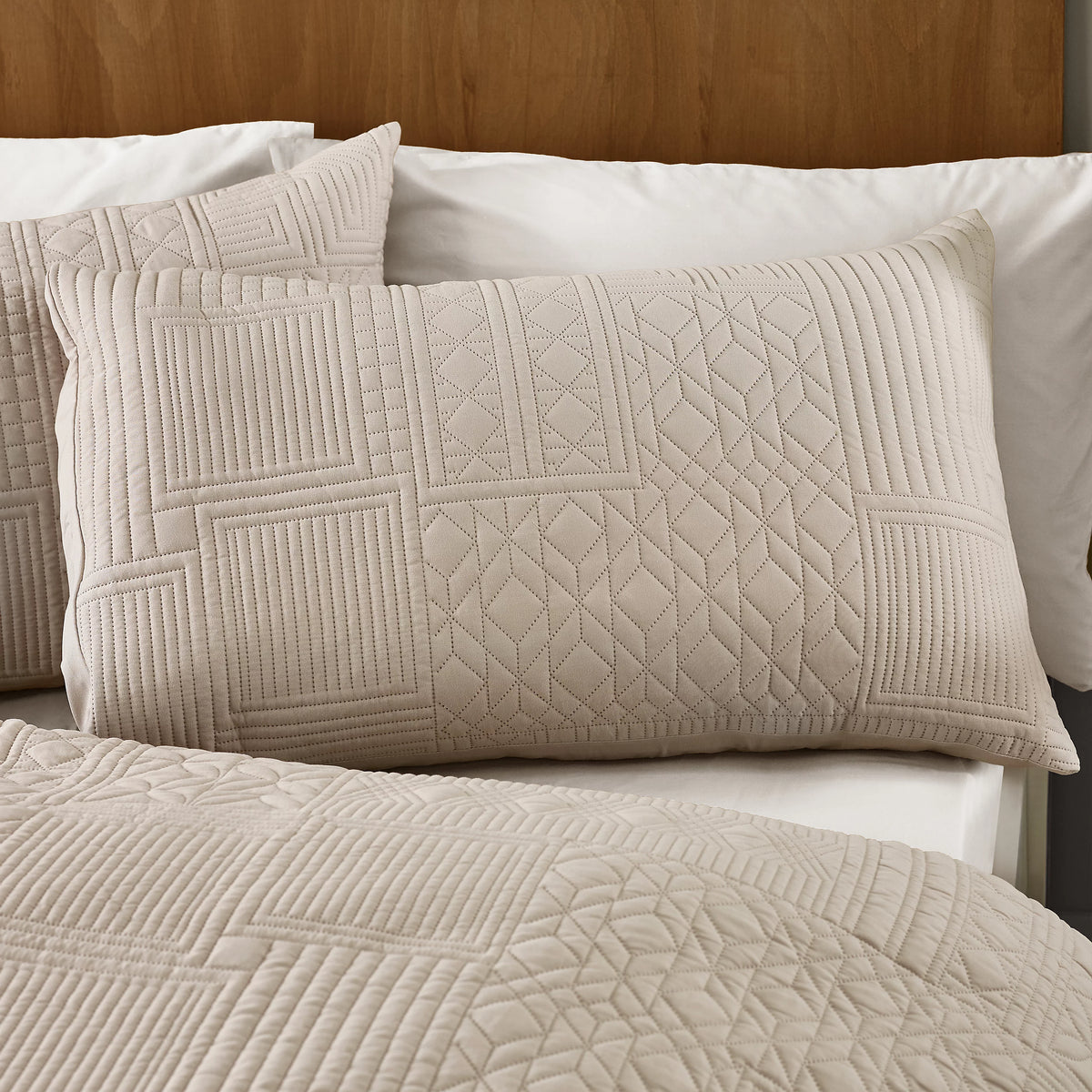 Catherine Lansfield Folkstone Geo Duvet Cover Set Natural