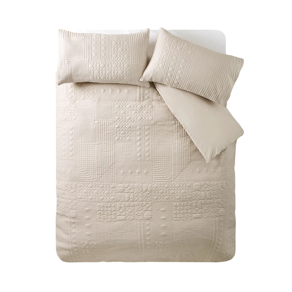Catherine Lansfield Folkstone Geo Duvet Cover Set Natural