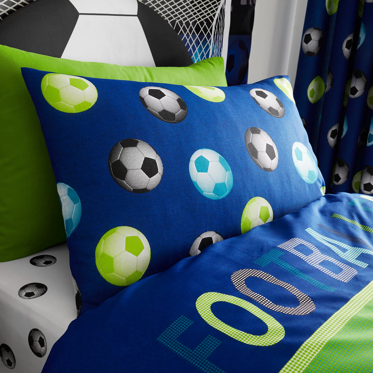 Catherine Lansfield Football Blue Reversible Duvet Cover Set