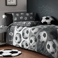 Catherine Lansfield Football Reversible Duvet Cover Set in Grey