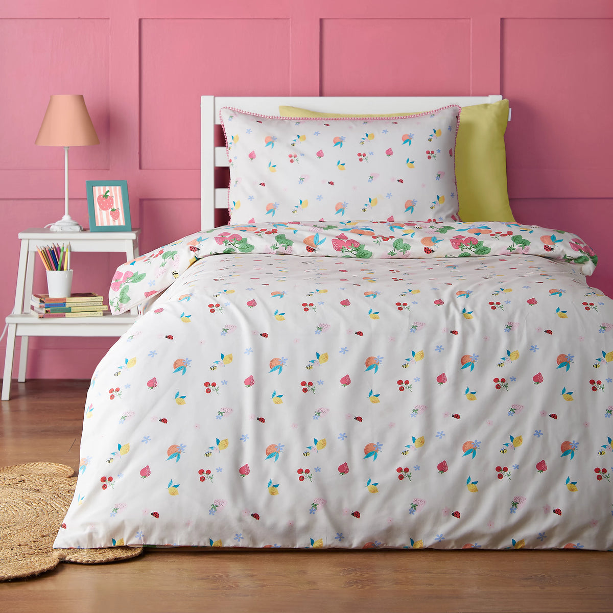 Catherine Lansfield Fruity Friends Reversible Duvet Cover Set in Bright