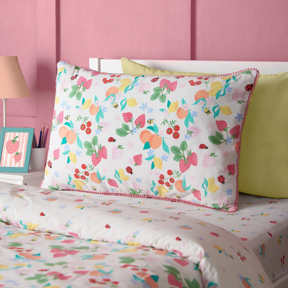 Catherine Lansfield Fruity Friends Reversible Duvet Cover Set in Bright