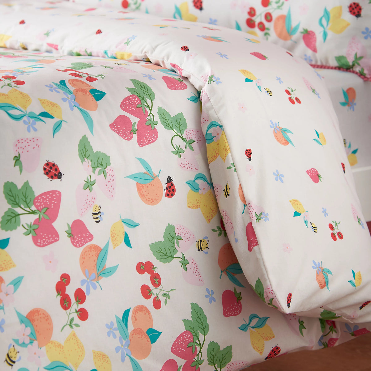 Catherine Lansfield Fruity Friends Reversible Duvet Cover Set in Bright