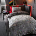Catherine Lansfield Game Over Glow in the Dark Fleece Duvet Set in Black
