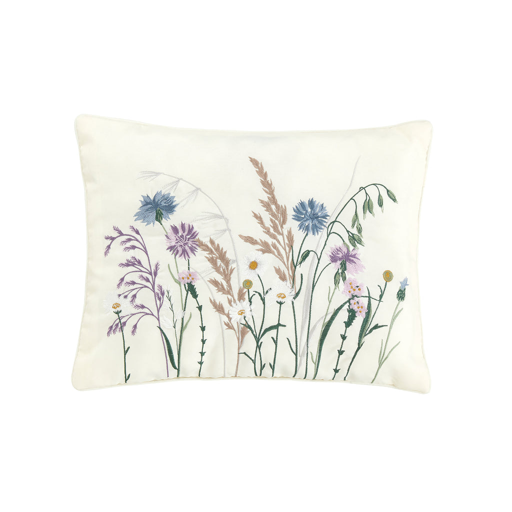 Catherine Lansfield Grasmere Floral Embroidered 30x40 cm Cushion Lilac