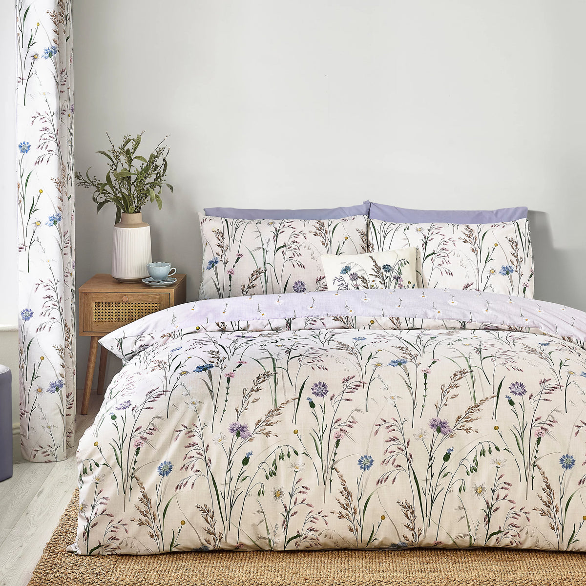 Catherine Lansfield Grasmere Floral Reversible Duvet Cover Set Lilac