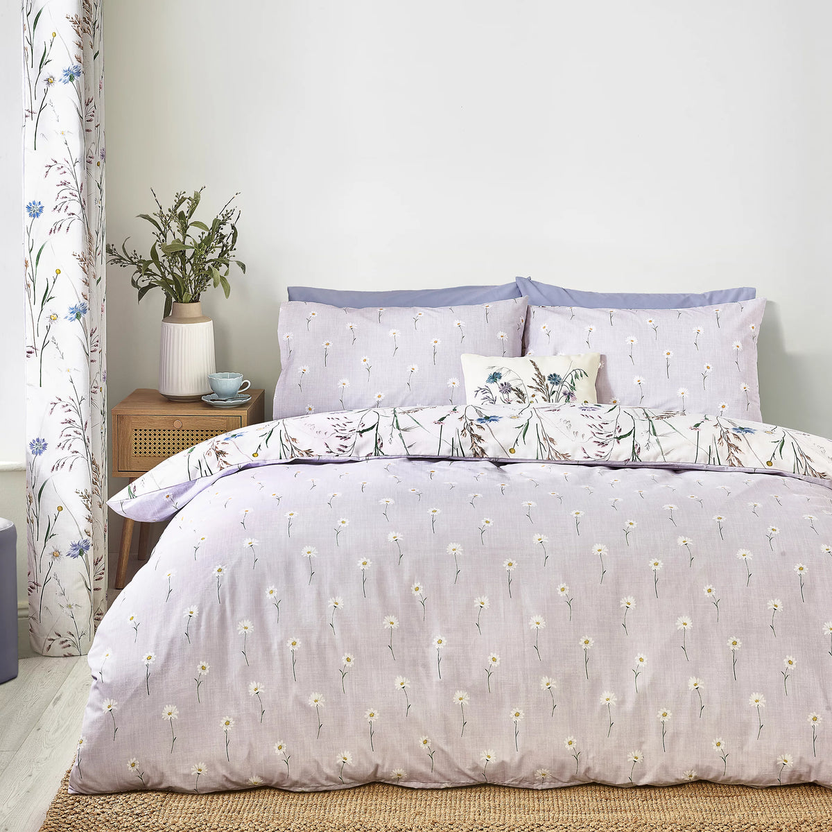 Catherine Lansfield Grasmere Floral Reversible Duvet Cover Set Lilac