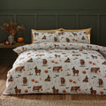 Catherine Lansfield Natural Halloween Highland Cow Duvet Cover Set