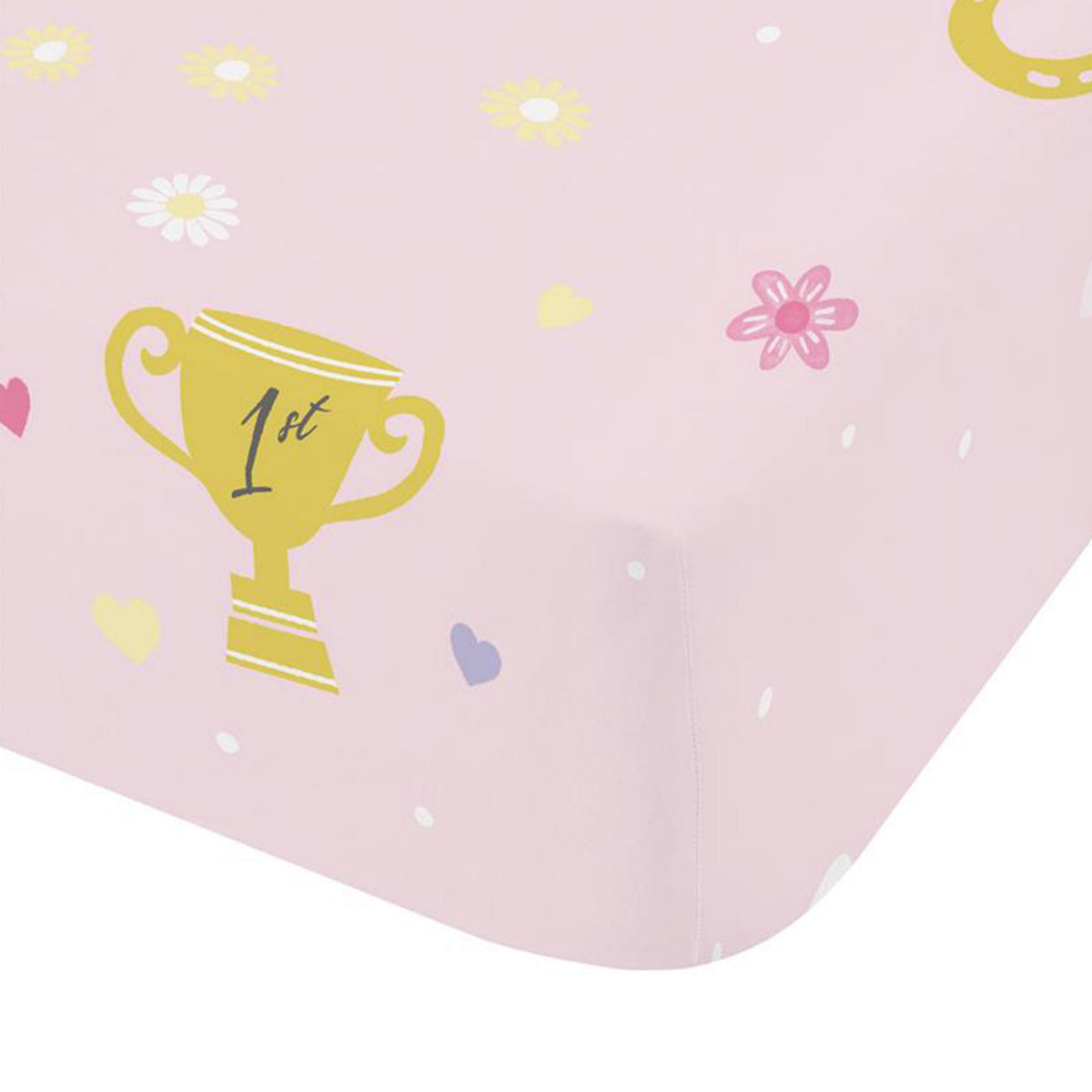 Catherine Lansfield Happy Horses Fitted Sheet Pink