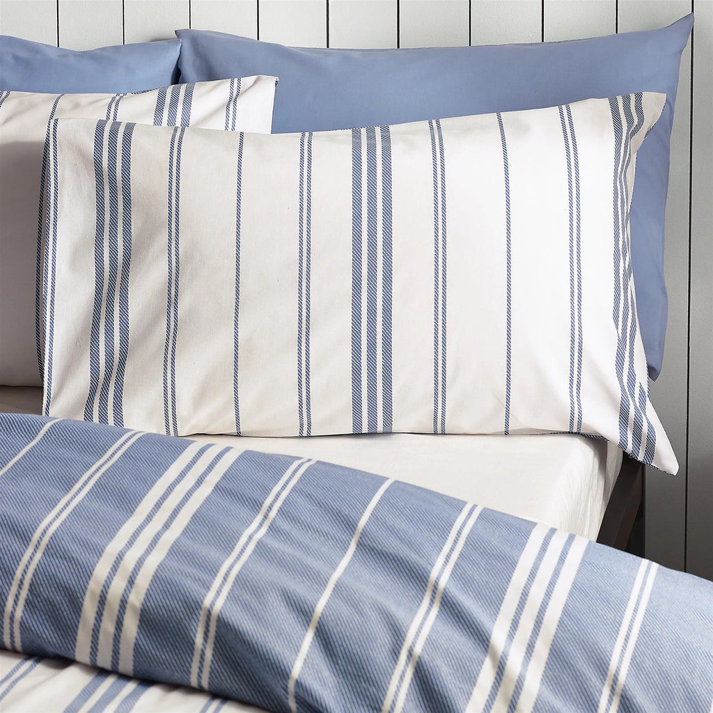 Catherine Lansfield Harbour Stripe Blue Duvet Cover Set