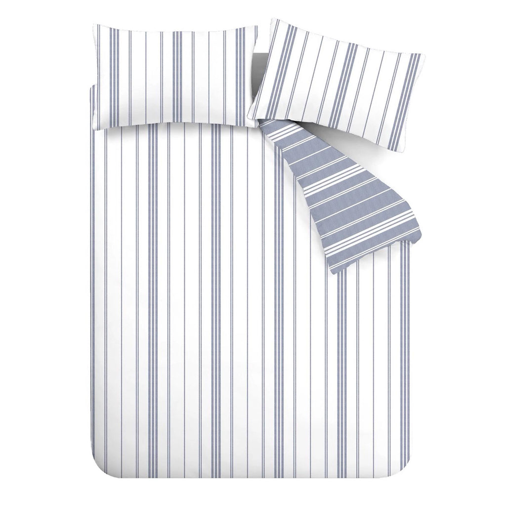 Catherine Lansfield Harbour Stripe Blue Duvet Cover Set