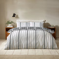 Catherine Lansfield Harbour Stripe Black Duvet Cover Set