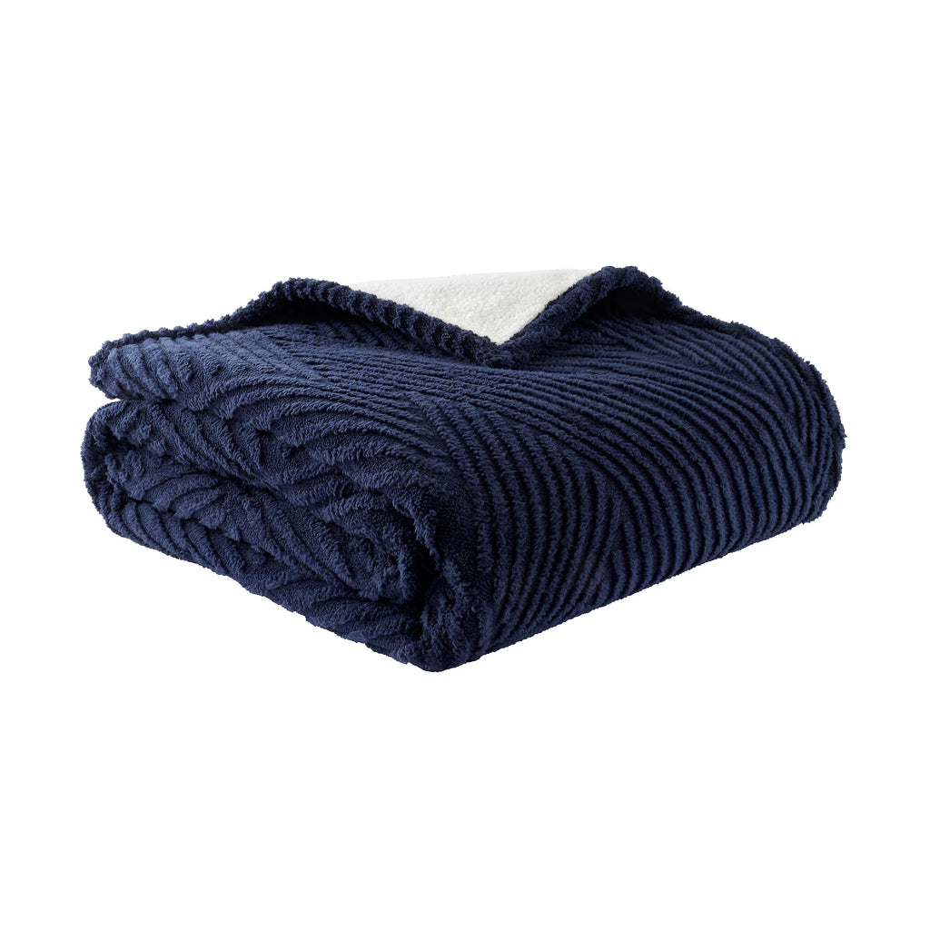 Catherine Lansfield Heat Buddy Cosy Super Thermal 220x230cm Blanket Bedspread Navy Blue