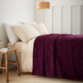 Catherine Lansfield Heat Buddy Cosy Super Thermal 220x230cm Blanket Bedspread Plum