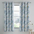 Catherine Lansfield Inga Leaf Eyelet Curtains in Teal 66 x 72 Inch