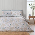 Catherine Lansfield Inga Leaf Reversible Duvet Cover Set Natural