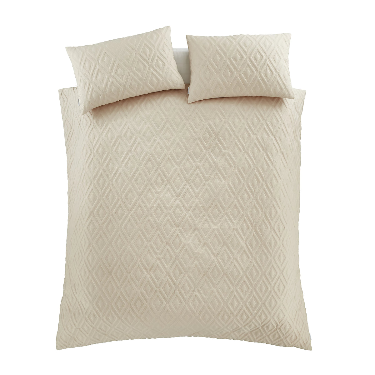 Catherine Lansfield Jacob Geo Soft Touch Duvet Cover Set Natural