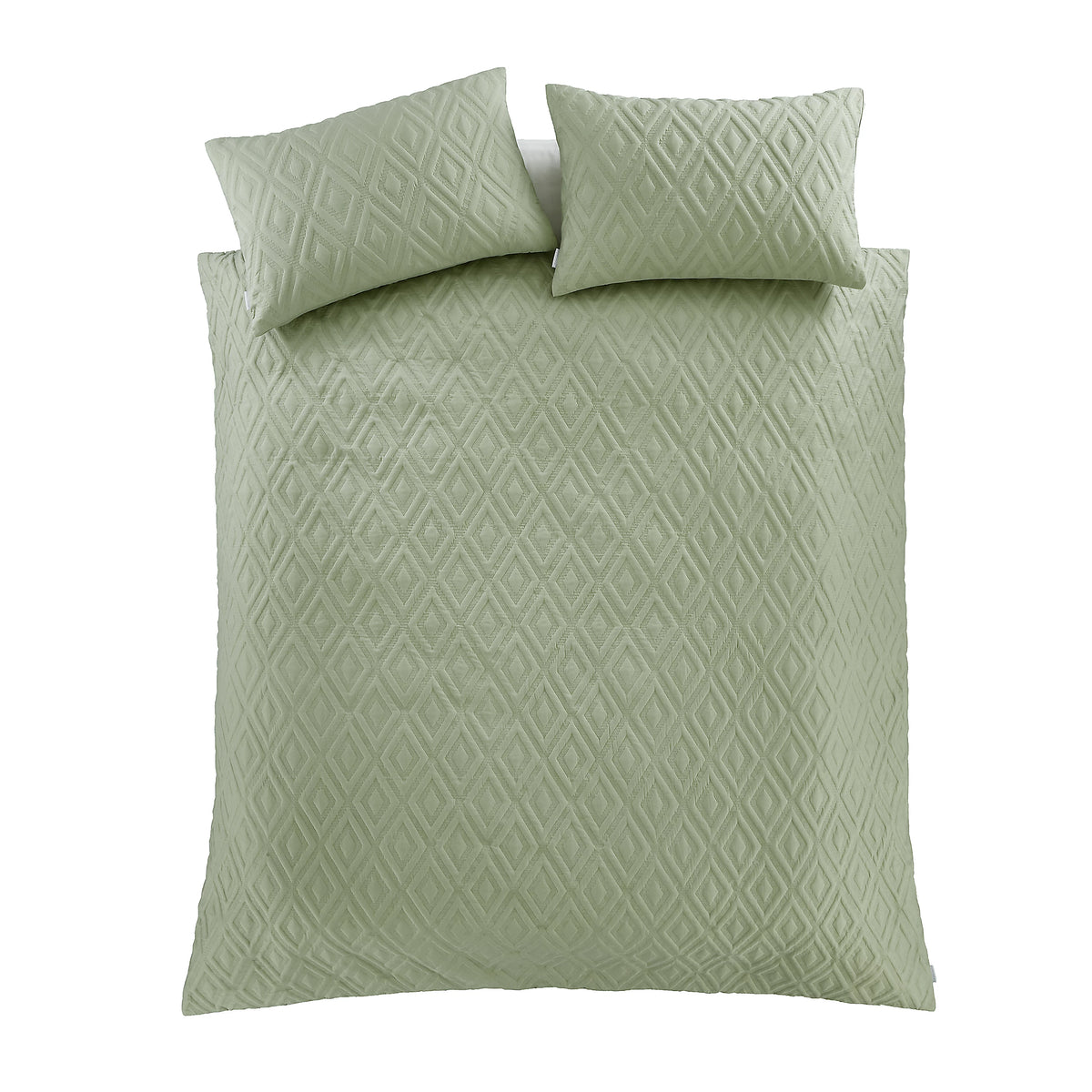 Catherine Lansfield Jacob Geo Soft Touch Duvet Cover Set Sage Green
