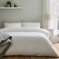 Catherine Lansfield White Jacquard Leaves Duvet Cover Set